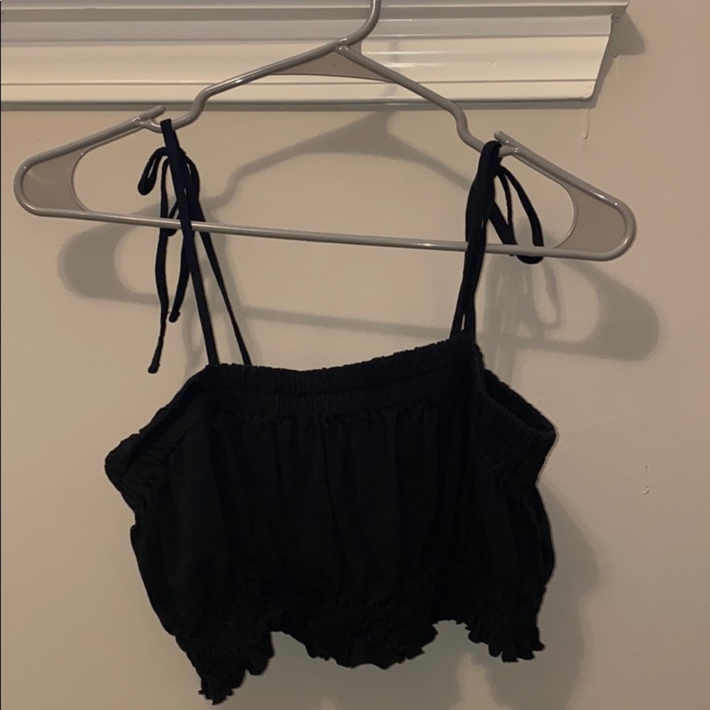 American eagle black cropped tank top
